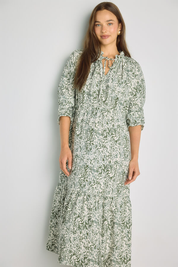 Milano Vestido escote pico Beige