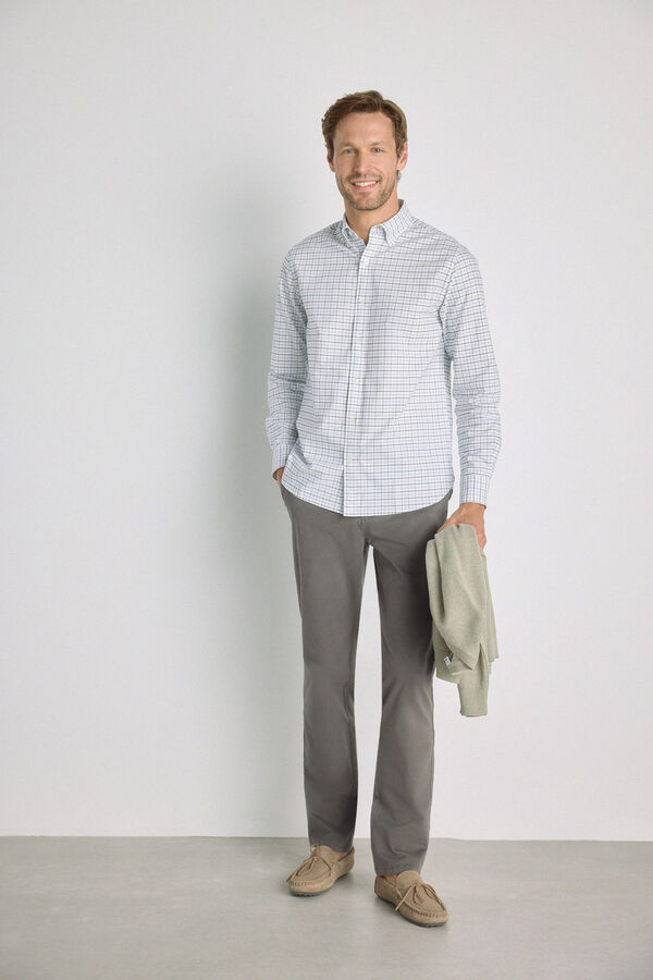Pedro del Hierro Camisa cuadros manga larga Azul Claro