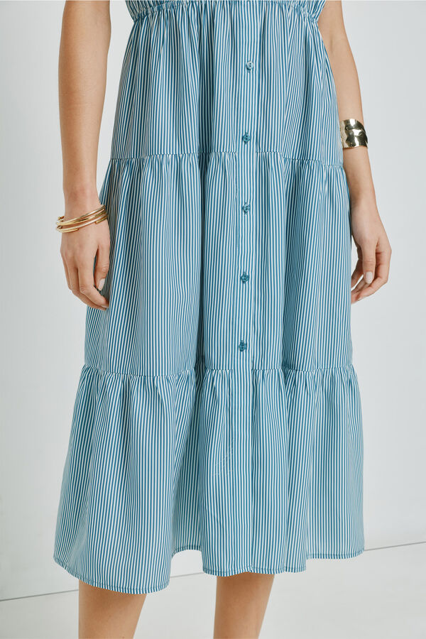 Milano Vestido escote pico Azul Oscuro