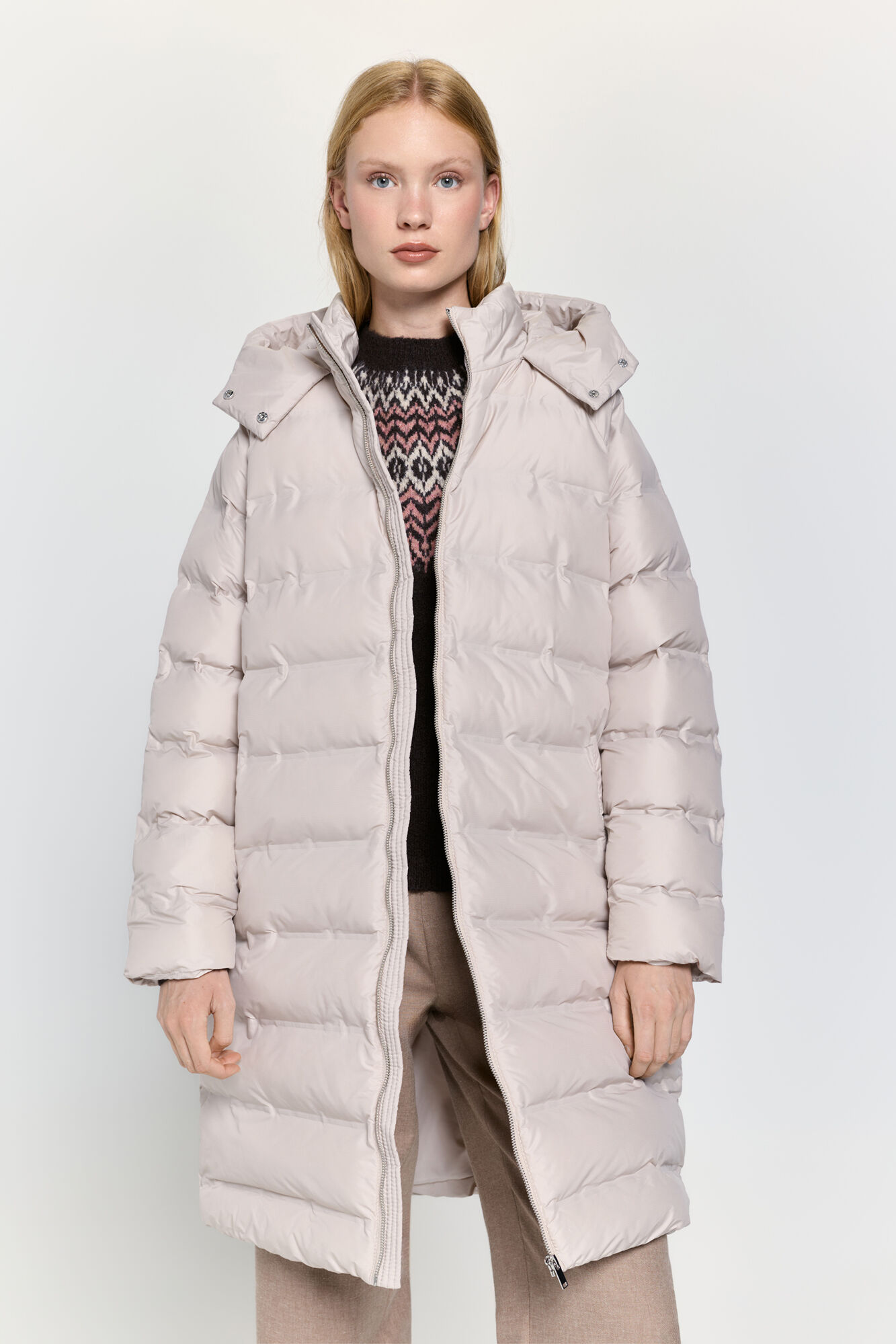 Milano Abrigo largo acolchado capucha