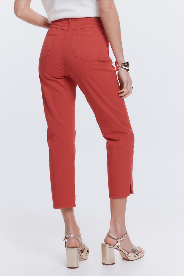 Milano Cal&ccedil;a pirata de cinco bolsos Vermelho