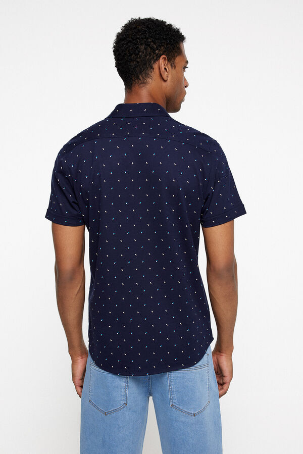 Fifty Outlet Camisa Piqué Estampada Navy