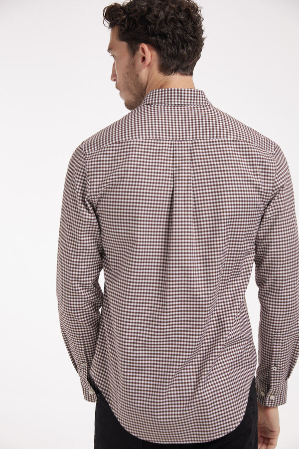Fifty Outlet Camisa Twill Vichy Marrón