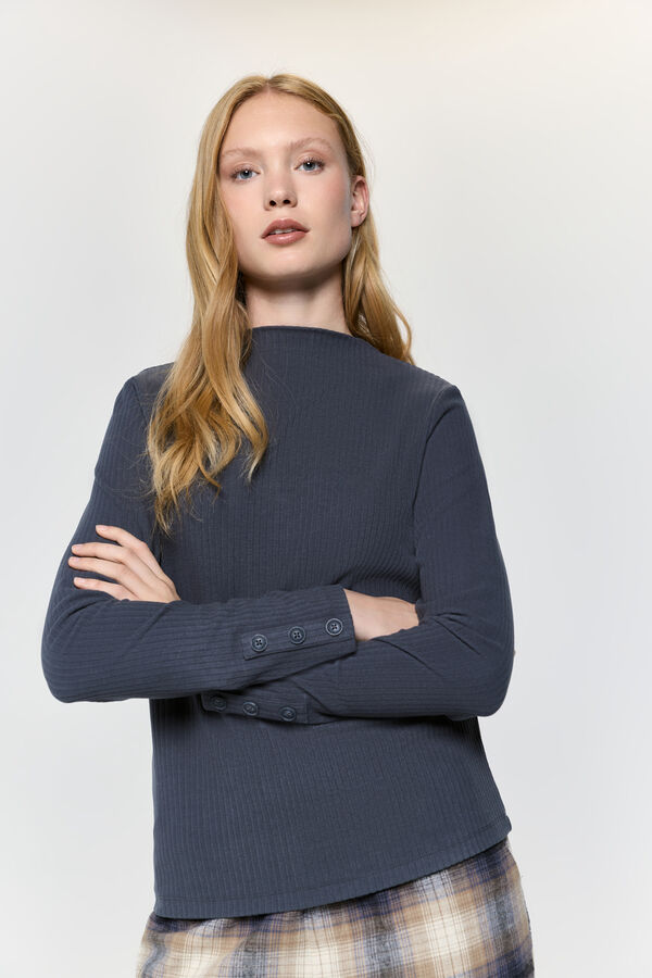 Milano Camisola com efeito veludo cotel&ecirc; de soft touch Cinzento oscuro