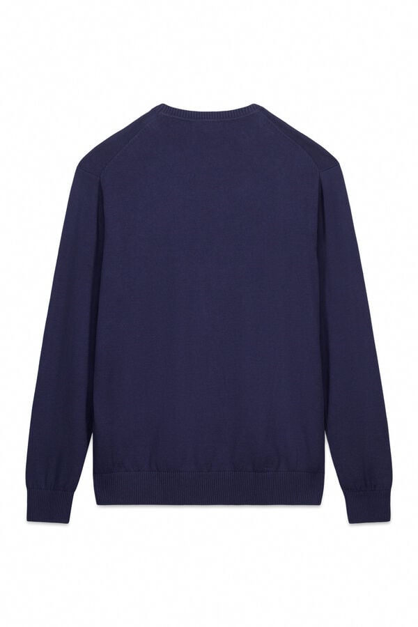 Pedro del Hierro Camisola com gola caixa e logo Marinho