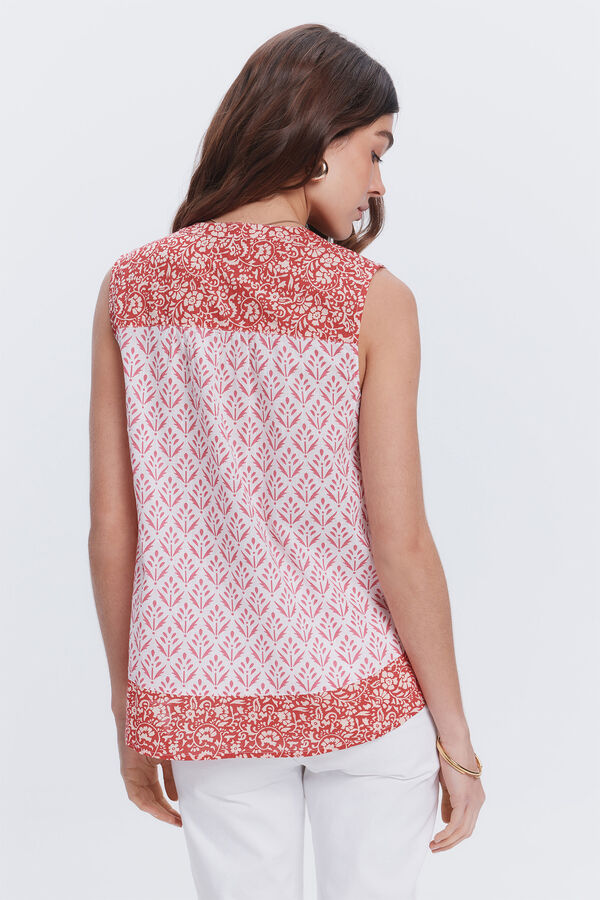 Milano Blusa estampada fluida vermelho