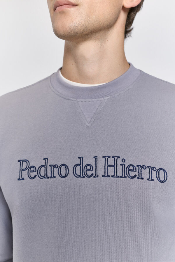 Pedro del Hierro Sudadera logo regular fit Gris Claro