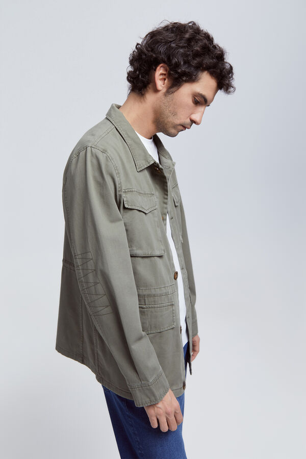 Milano Chaqueta Bolsillos Kaki Claro
