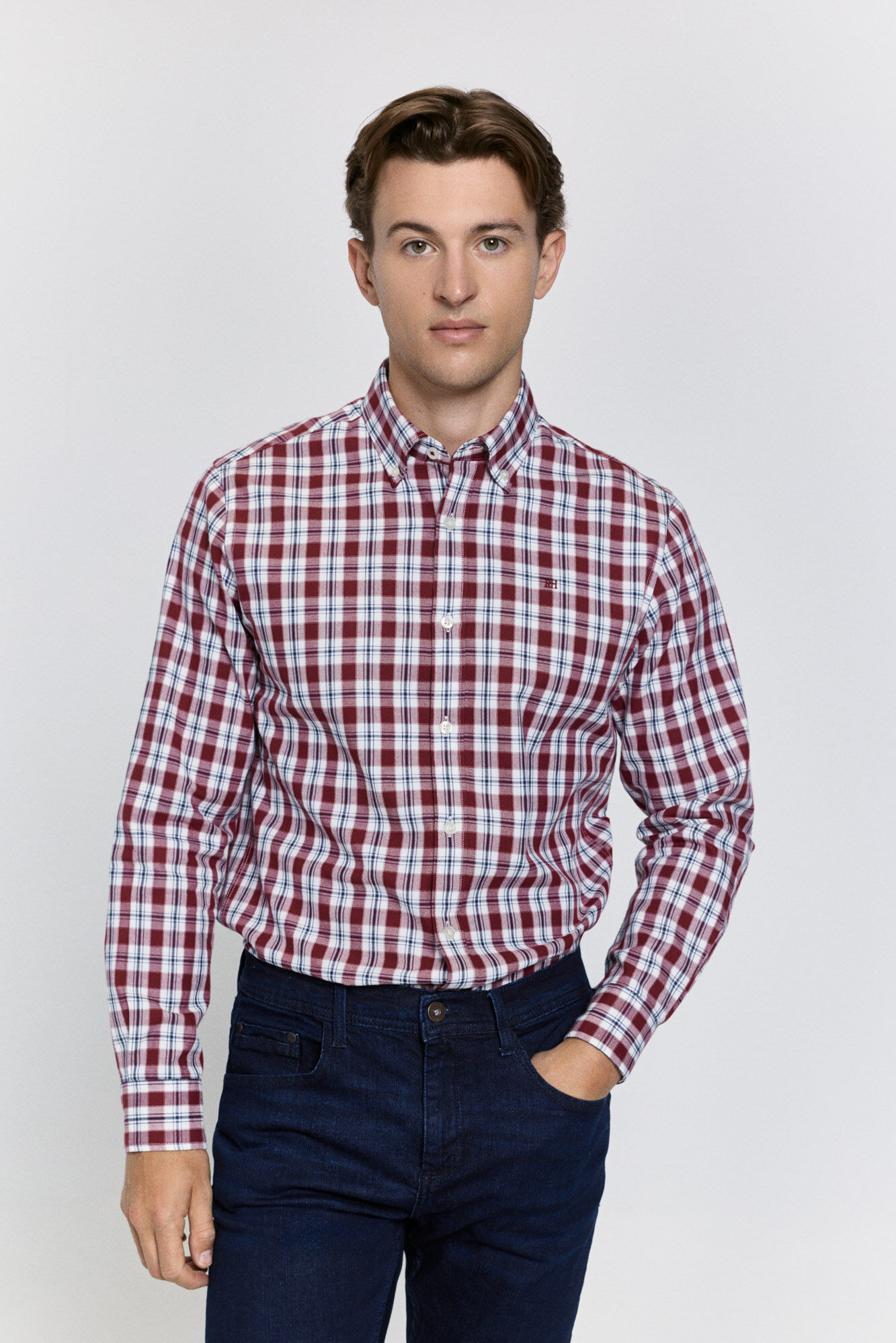Pedro del Hierro Camisa cuadros relaxed fit