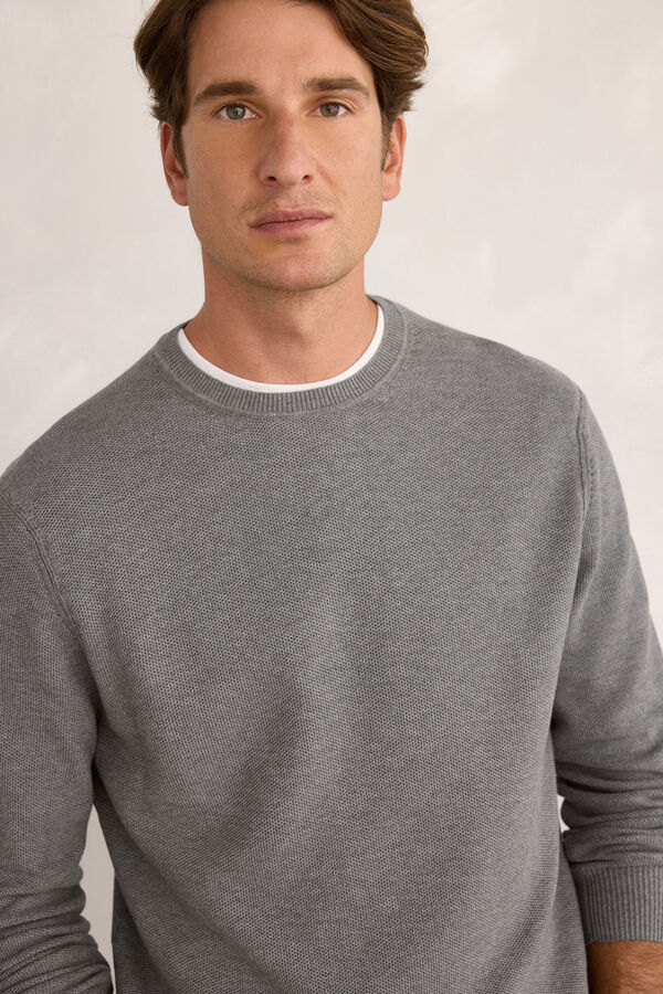 Milano Jersey Básico Nido Abeja Gris Oscuro