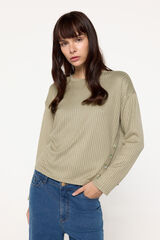 Milano Jersey manga larga de canale Kaki Claro