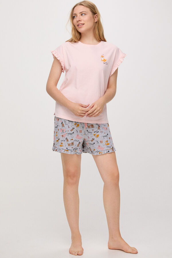 Fifty Outlet PIJAMA CURTO CÃES Rosa