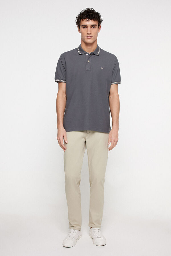 Fifty Outlet Polo PDH tipping em contraste Cinzento oscuro