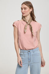 Milano T-shirt com botões nos ombros Rosa