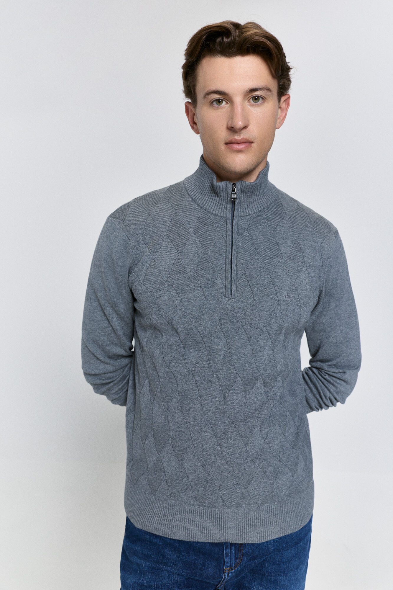 Pedro del Hierro Fecho-&Eacute;clair semitransparente e casaco de malha