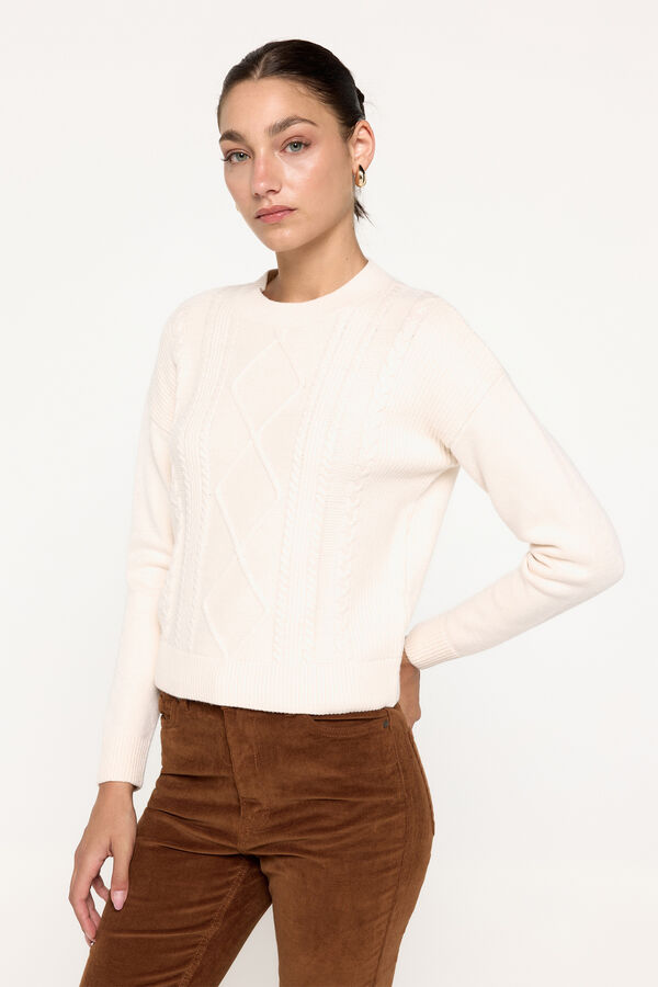 Milano Jersey con estructura de cables Marfil