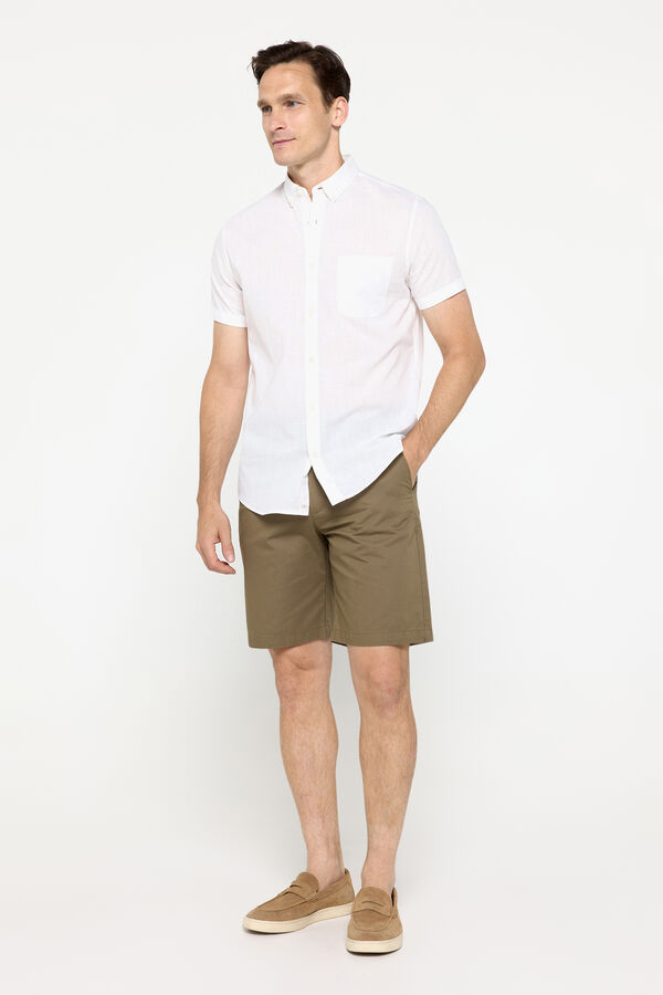 Milano Camisa Slub Lisa Blanco