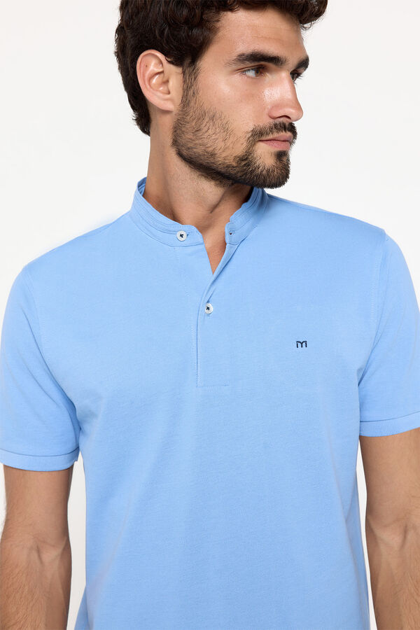 Fifty Outlet Polo piqué gola mao Azul claro