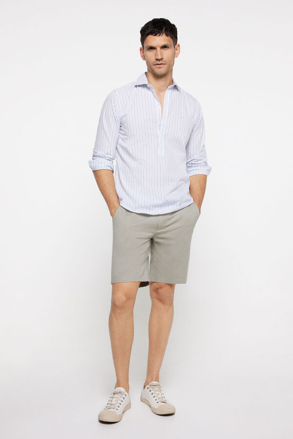 milano Camisa Chambray Polera Azul