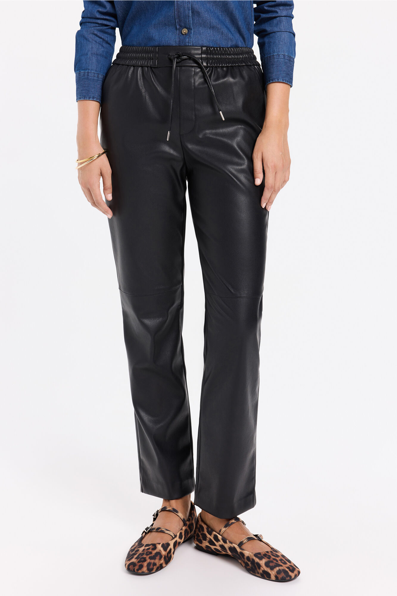 Milano Pantal&oacute;n cintura el&aacute;stica efecto piel