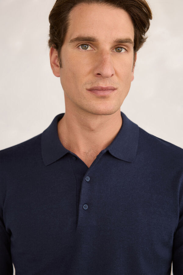 Milano Jersey Polo Botones Navy