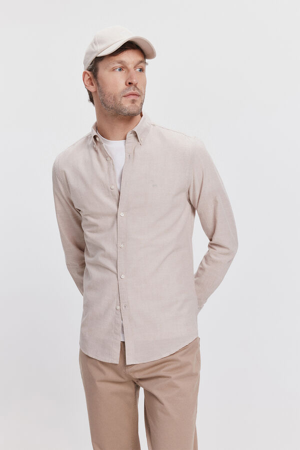 Milano Camisa Slub Lisa Beige