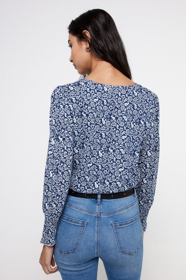 Milano Camisola estampada nos punhos Estampado azul