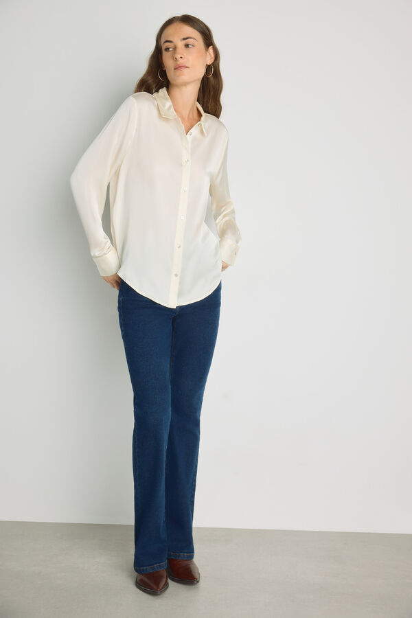 Milano Camisa satinada Beige