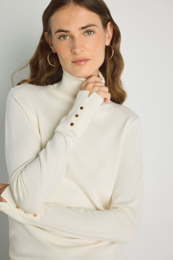 Milano Jersey cuello cisne Beige