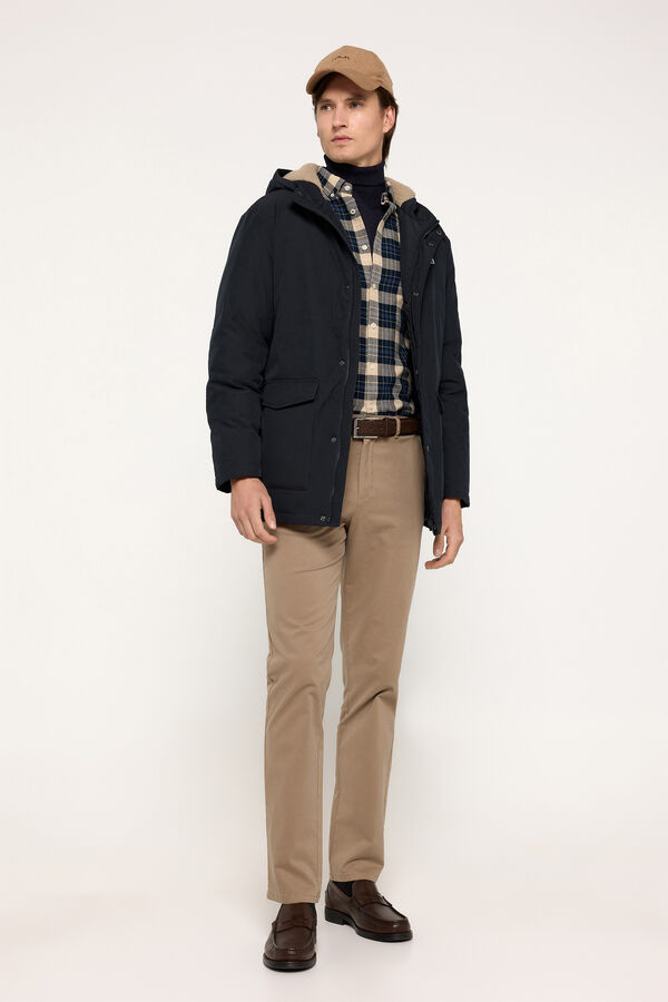 Milano Parka Capucha Borrego Navy