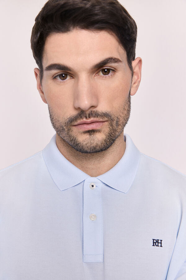 Pedro del Hierro Polo b&aacute;sico manga curta Azul claro