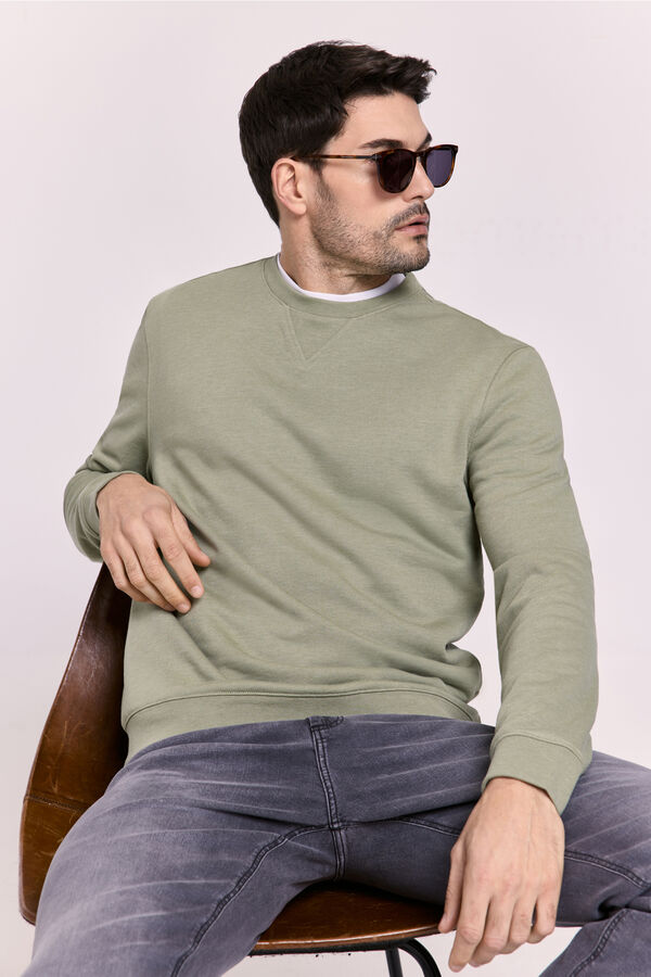 Milano Sudadera melange logo Kaki Claro