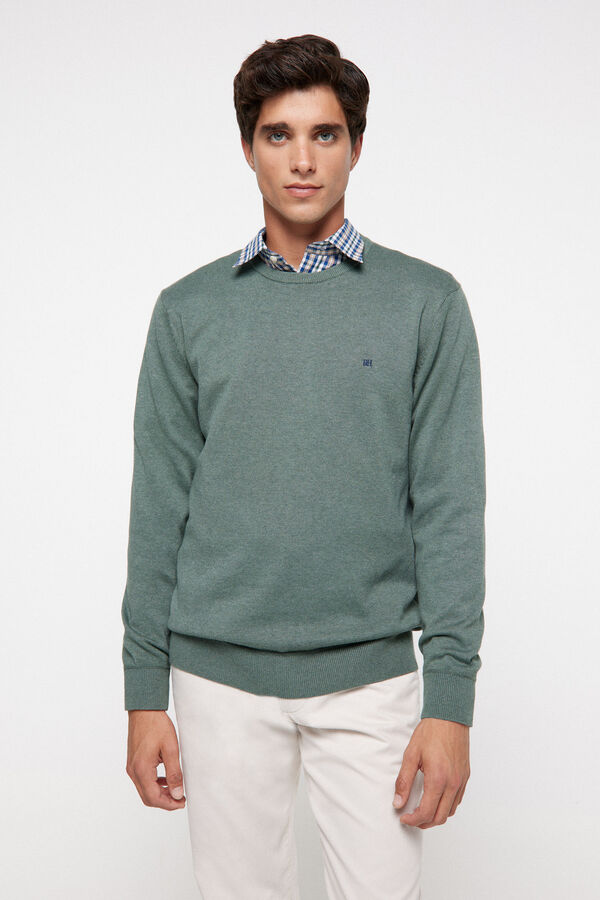 Pedro del Hierro Jersey b&aacute;sico algod&oacute;n PDH Verde