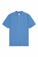 Milano Polo de manga curta gola mao Azul claro