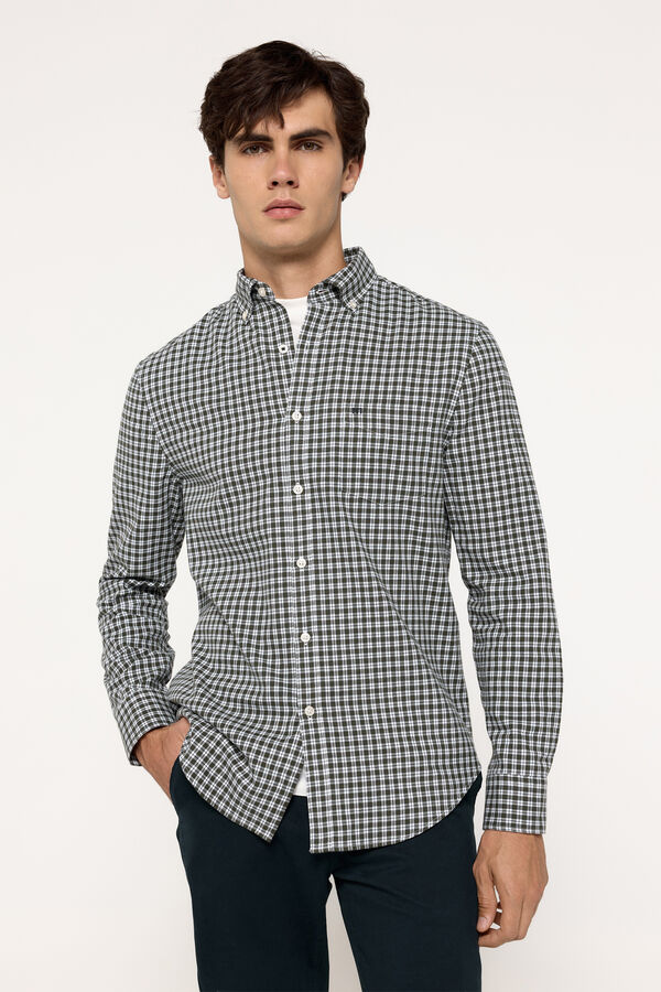 Milano Camisa Twill Cuadros Verde