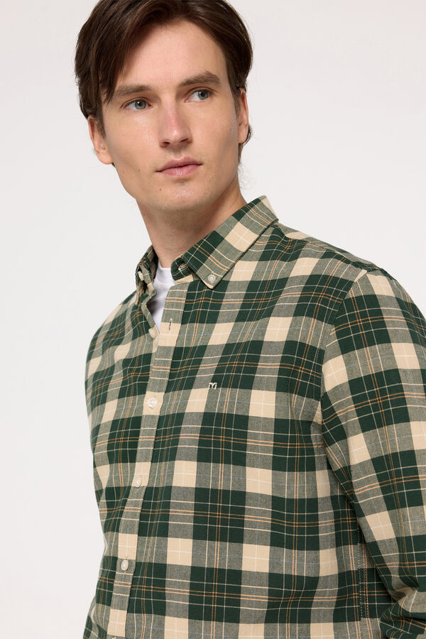 Milano Camisa Oxford xadrez Estampado verde