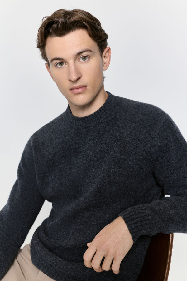 Milano Jersey cuello caja regular fit Gris Oscuro