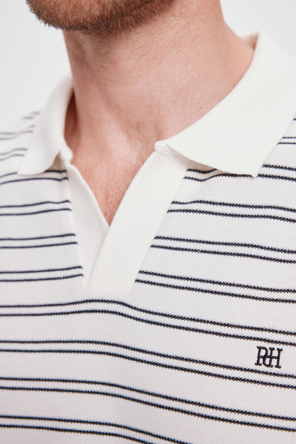 Pedro del Hierro Polo PDH Rayas Marfil