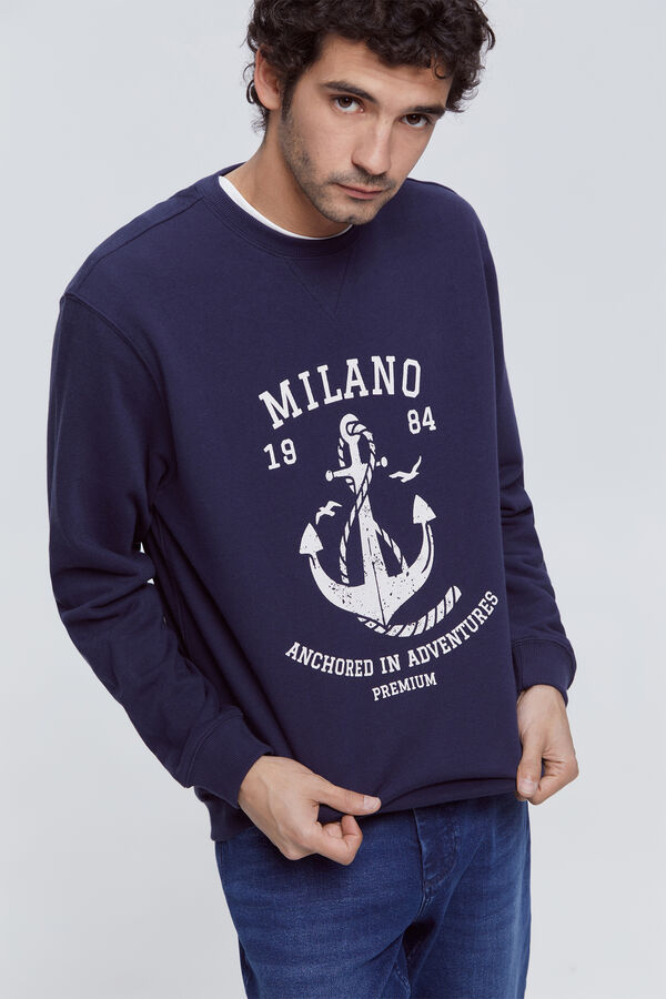 Milano Sudadera Algod&oacute;n estampada Navy