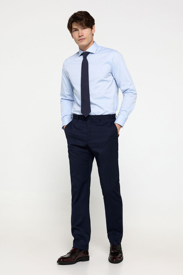 Pedro del Hierro Camisa microestrutura Azul