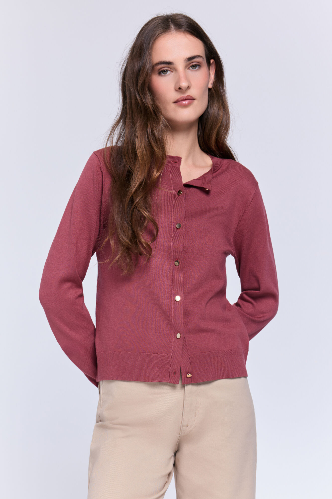 Milano Cardigan fino botones dorados