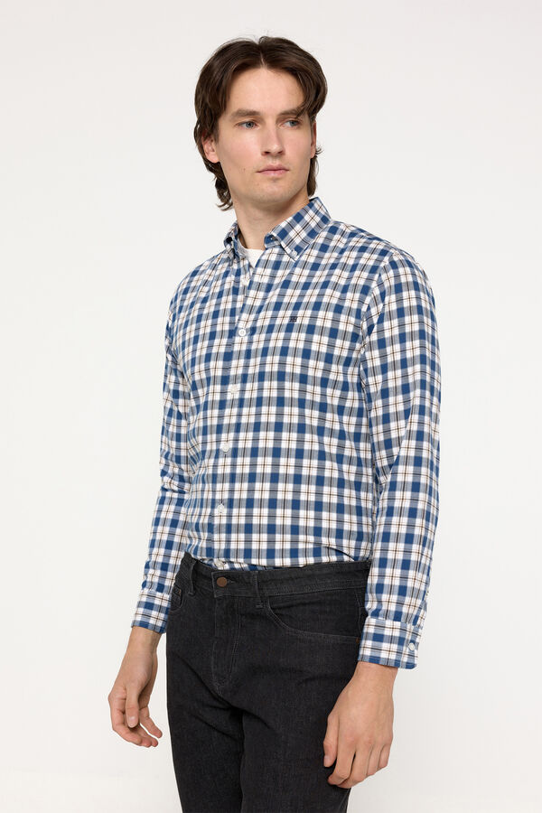 Pedro del Hierro Camisa Twill PdH Cuadros Azul