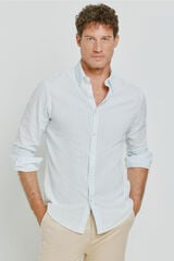 Milano Camisa rayas manga larga Azul