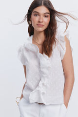 Milano Blusa ligera volantes Blanco