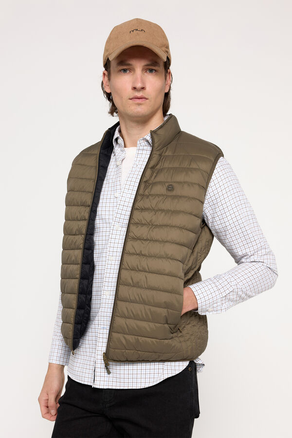 Milano Chaleco cremallera reversible Kaki