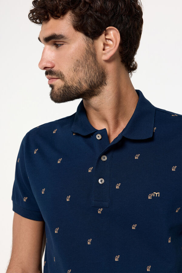 Fifty Outlet Polo Estampado All Over Navy