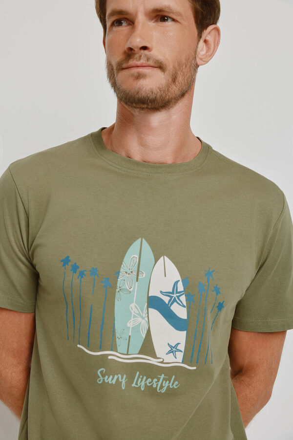 Milano Pijama de malha e tecido C&aacute;qui