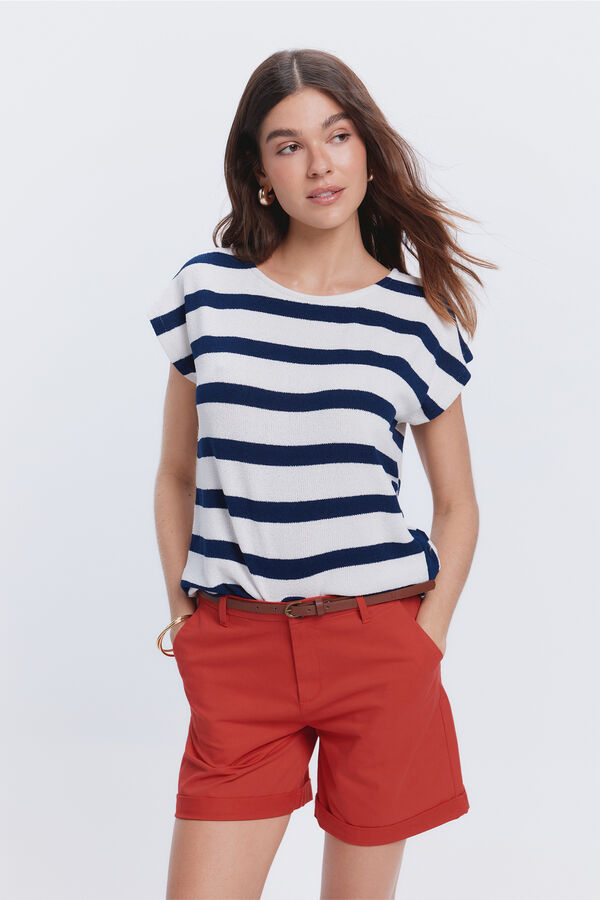 Milano Bermudas estilo chino Vermelho