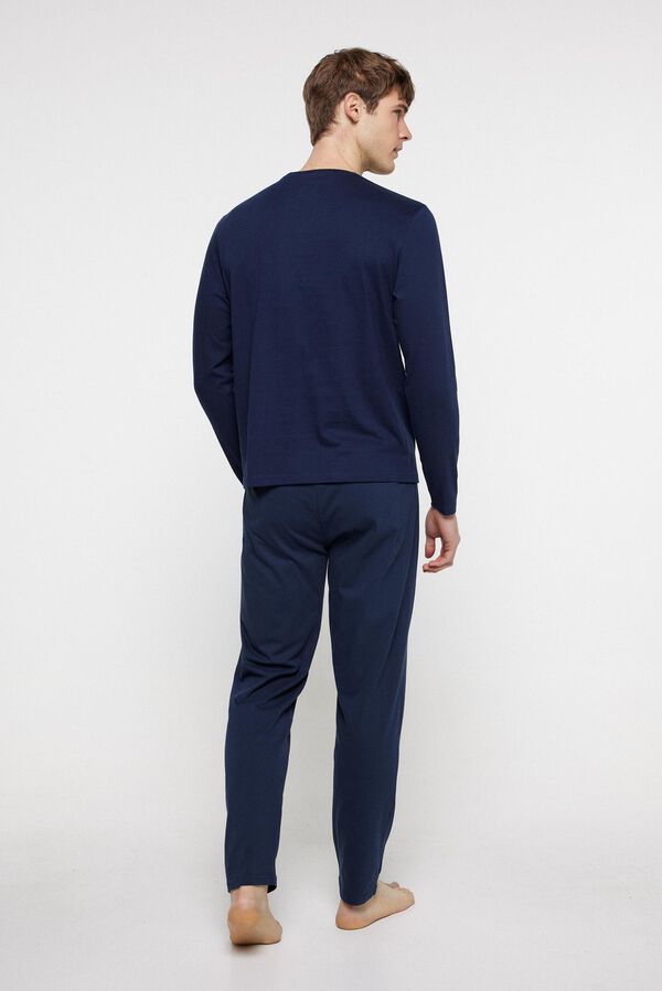 Milano Pijama largo algod&oacute;n Navy