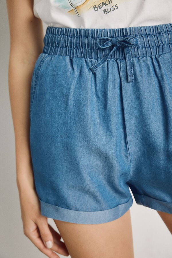 Milano Bermuda jeans regular fit Azul claro